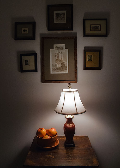 Etchings-Lamp-Apples-Table